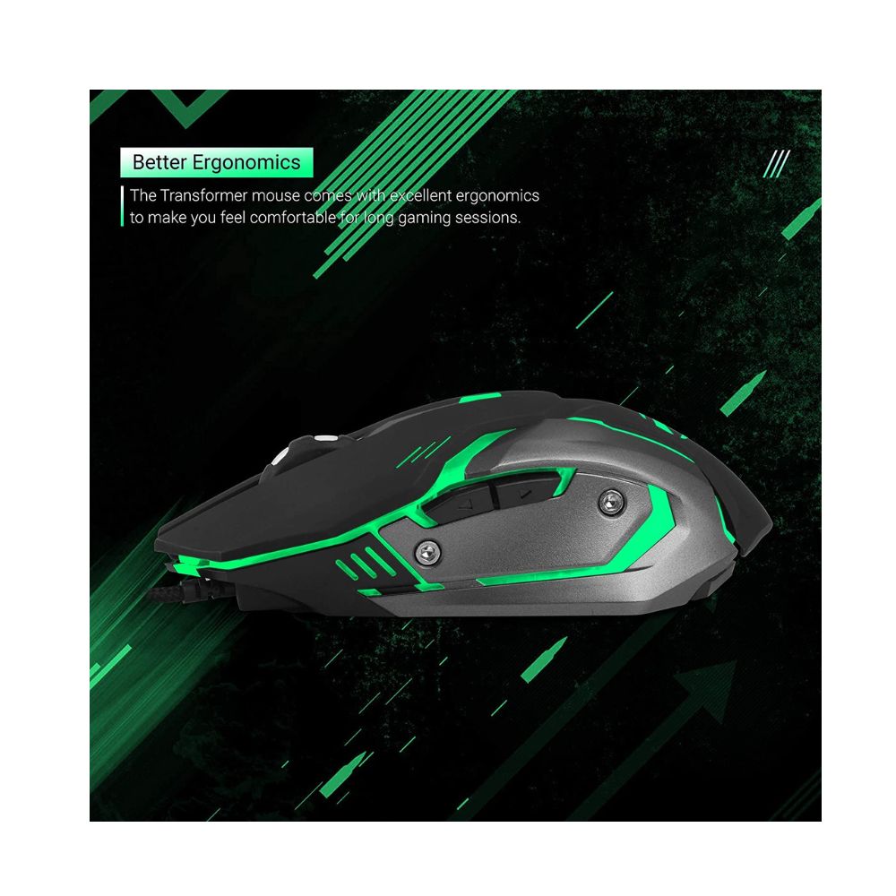 Zebronics Zeb-Transformer-M Optical USB Gaming Mouse with LED Effect(Black)