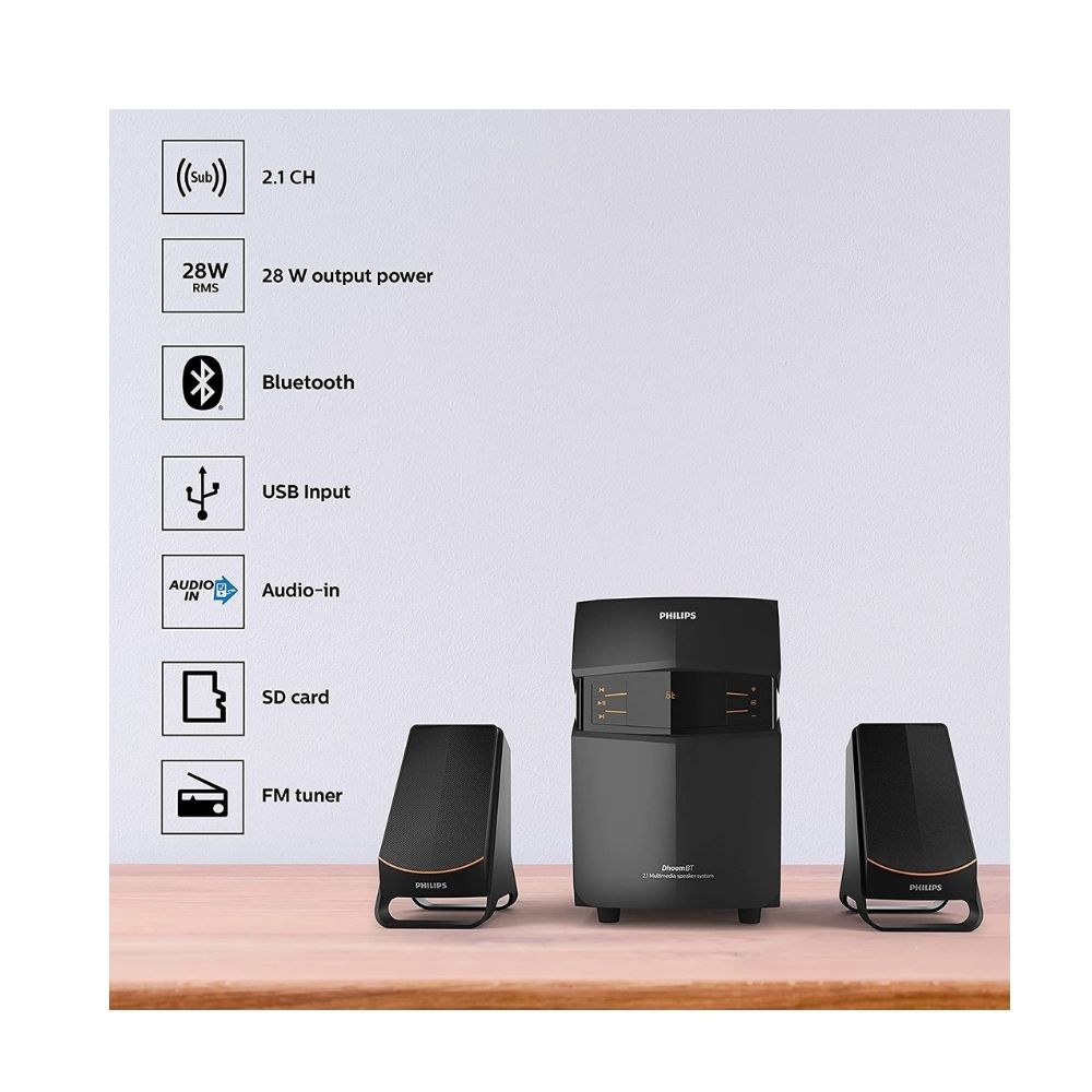 Philips Audio MMS2550B/94 25 Watt Wireless Bluetooth Multimedia Speaker (Black)