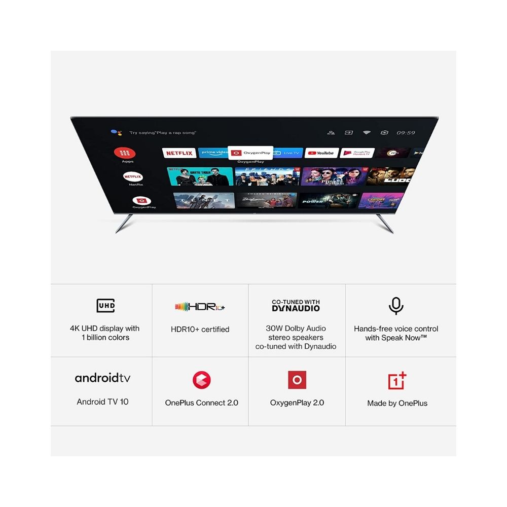 OnePlus 125.7 cm (50 inches) U Series 4K LED Smart Android TV 50U1S (Black) (2021 Model)