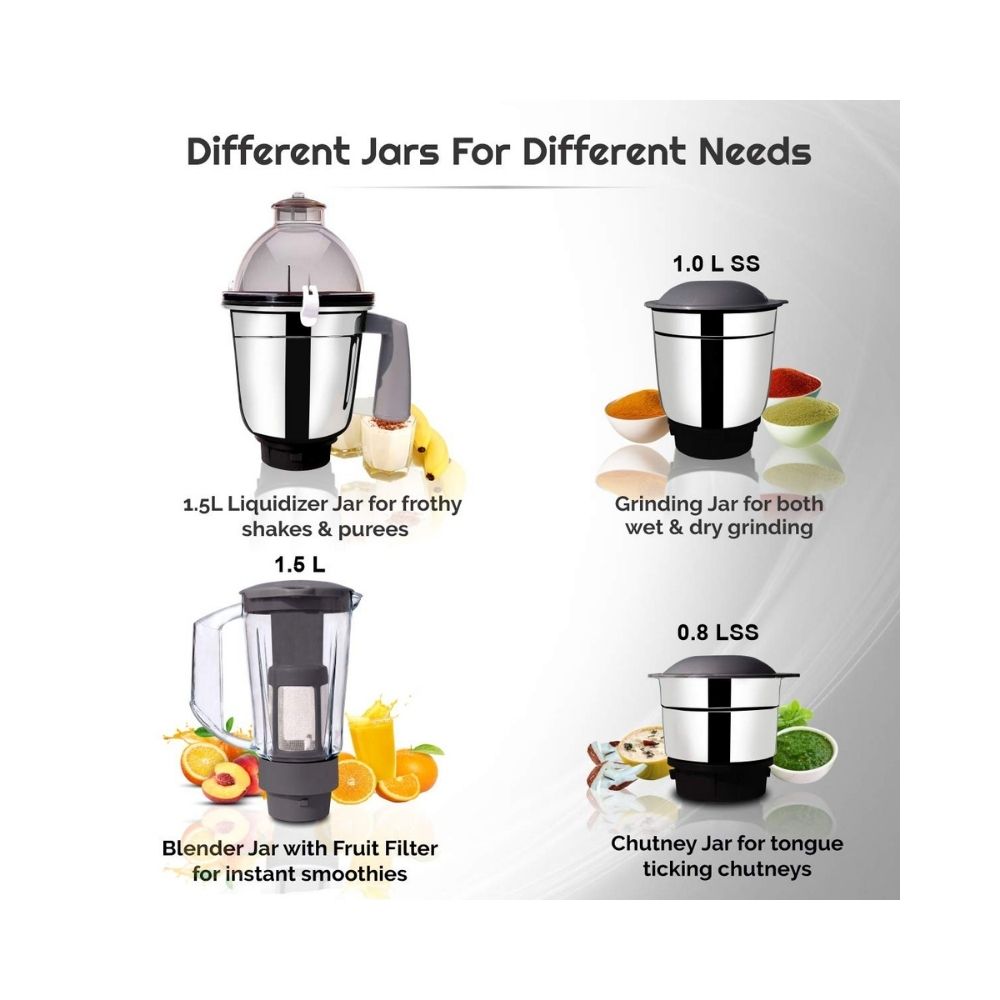 Inalsa Inara Mixer Grinder-780W with 4 Jars
