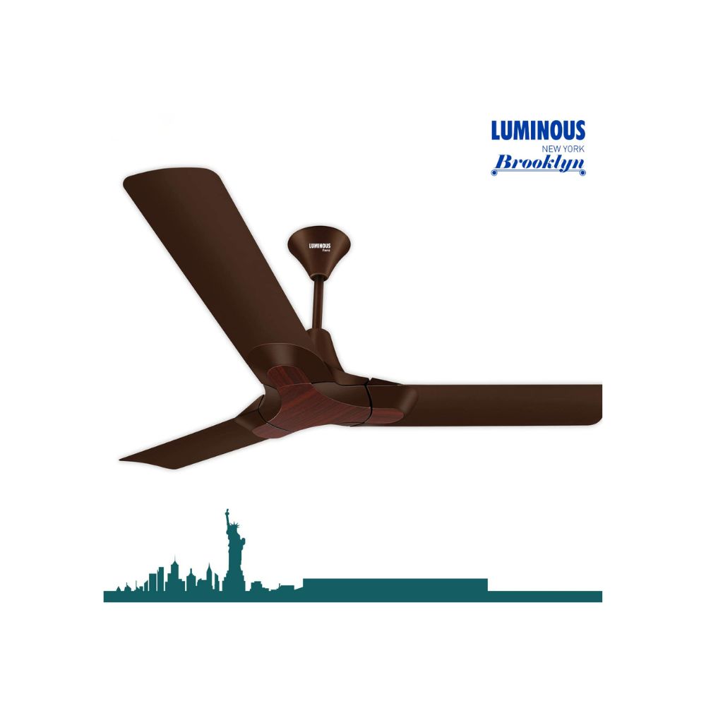 Luminous New York Brooklyn 1200mm 75 Watts Ceiling Fan (Brown, Mahogany)