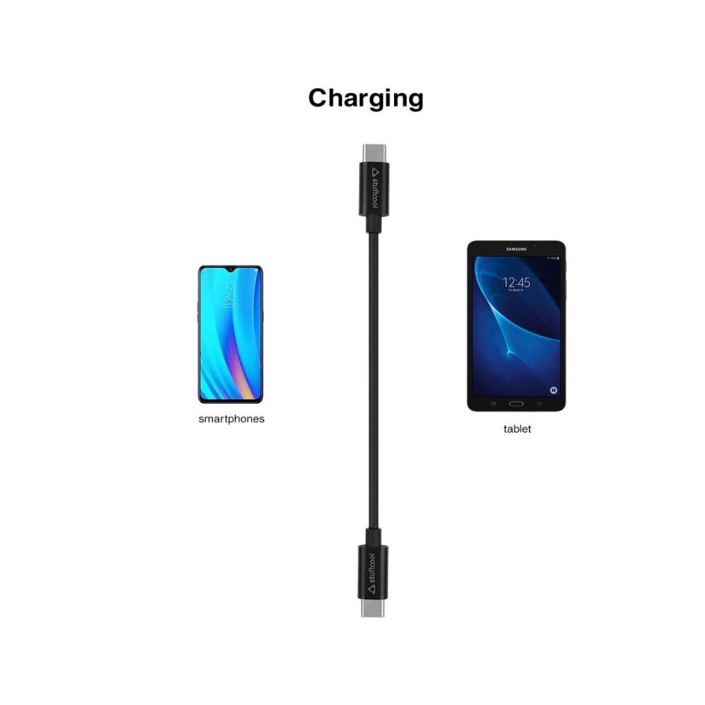 Stuffcool Minima 3Amp USB Type-C to USB-C Fast Charging Data Cable - 15cm