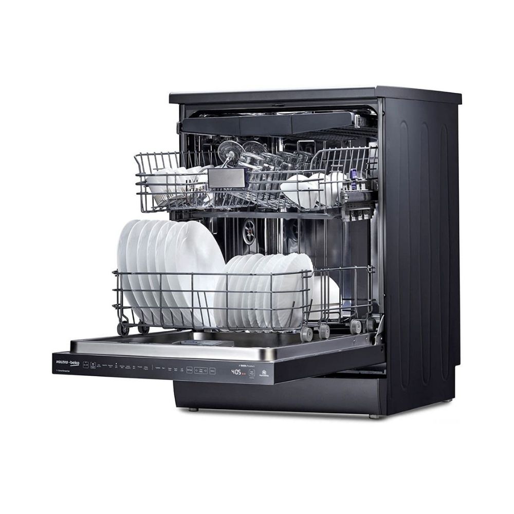 Voltas Beko 15 Place Setting Full Size Dishwasher (AquaFlex, DF15A, Anthracite)