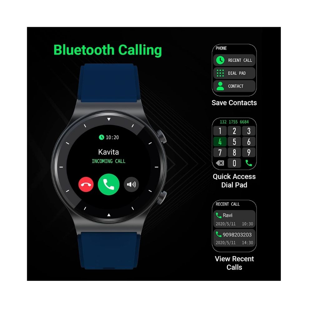 Fire-Boltt 360 Pro Bluetooth Calling, Local Music and TWS Pairing, 360*360 PRO Display Smart Watch (Blue)