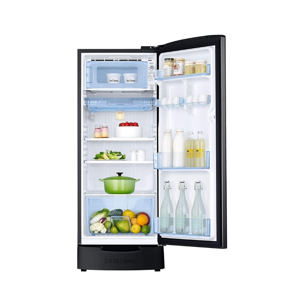 Samsung 192 L Direct Cool Single Door 3 Star Refrigerator Camellia Black (RR20A282YCB/NL)