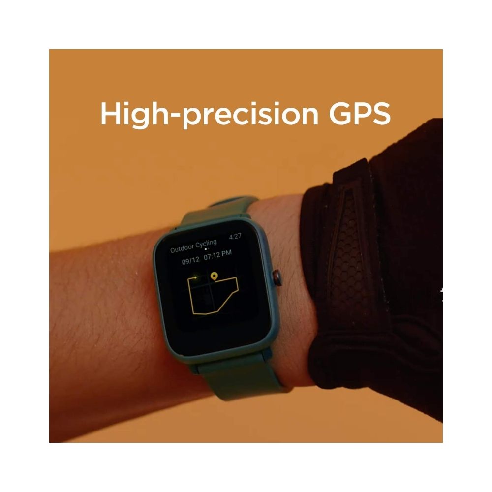 Amazfit Bip U Pro Smartwatch (Green Strap, Regular)