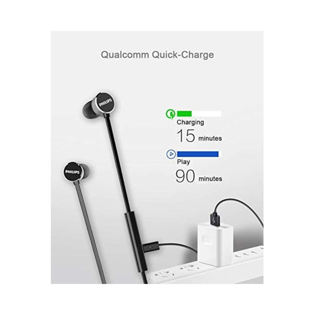 Philips UpBeat Bluetooth Wireless in Ear Earbuds with Mic (Black)