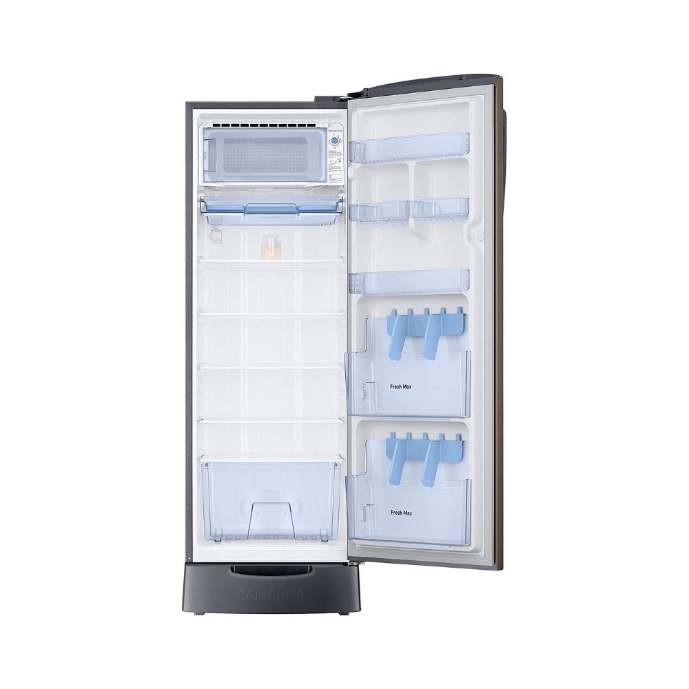 Samsung 255 L 3 Star Direct-Cool Single Door Refrigerator (RR26T389YDX/HL, Base Stand with Drawer, Luxe Brown)