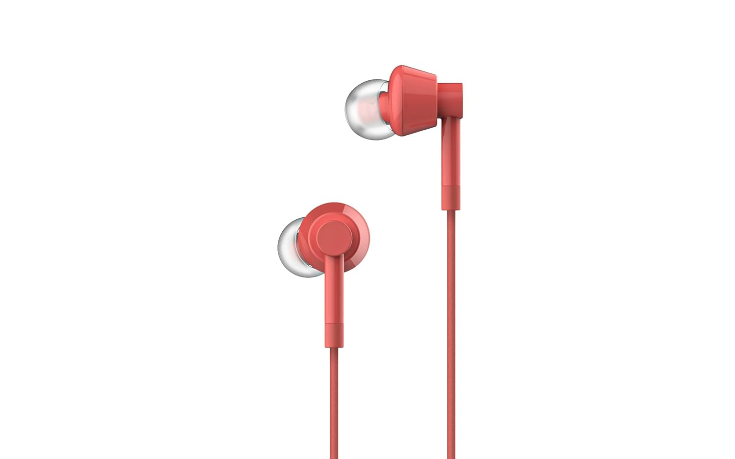 Nokia Buds (Wb-101) Powerful Bass Performance Wired In Ear Earphones With Mic For Clear Voice Calls, Virtual Assistant Control Enabled Angled Acoustic Tubes For A Comfortable And Secure Fit, Red