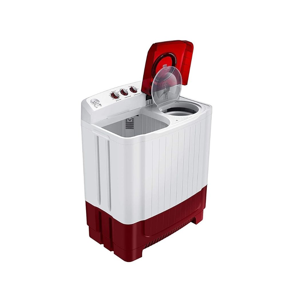 Samsung 8.5 Kg Semi-Automatic 5 Star Top Loading Washing Machine (WT85R4200RR/TL, Light Grey, Red Lid )