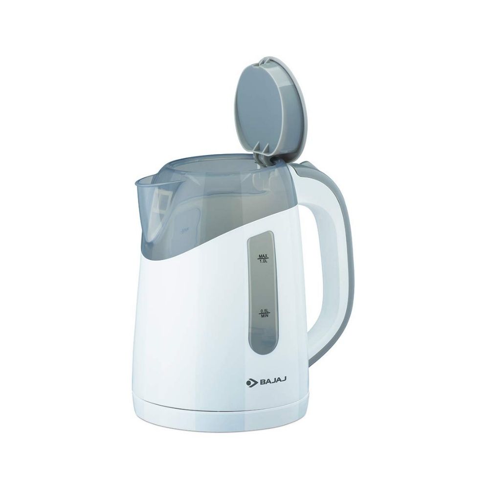 Bajaj glimmer 1 l kettle 1100 w with led glow, heatproof and shockproof body, white, small (670105)