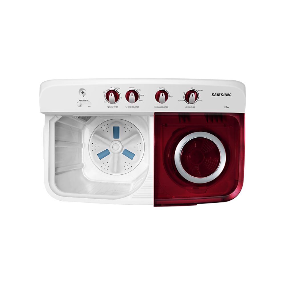 Samsung 9.5 kg Semi Automatic Top Load Red, White  (WT95A4200RR/TL)