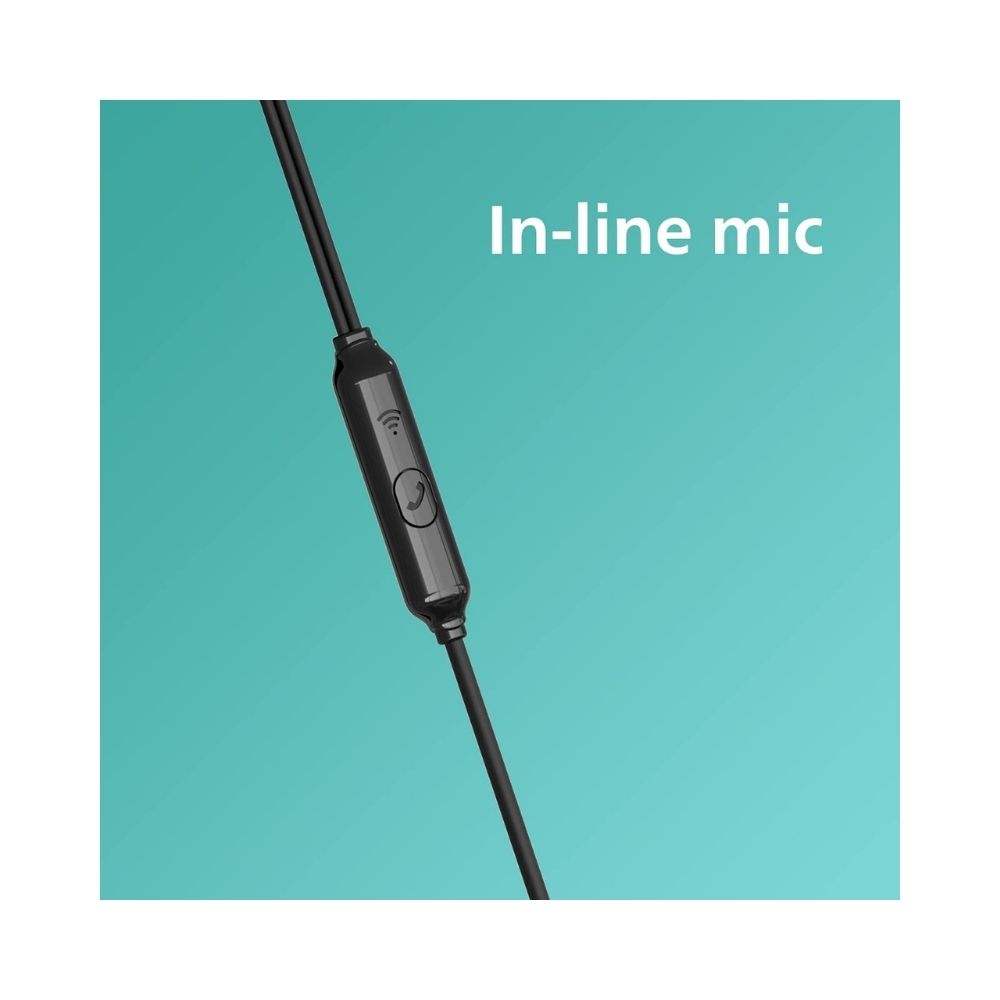 Philips Audio TAE1136 in-Ear Wired Headphones with Dynamic Bass and Mic, Black (TAE1136BK/94)