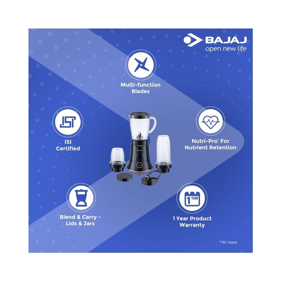 Bajaj NX-01, Powerful 300W Mixer Grinder Juicer