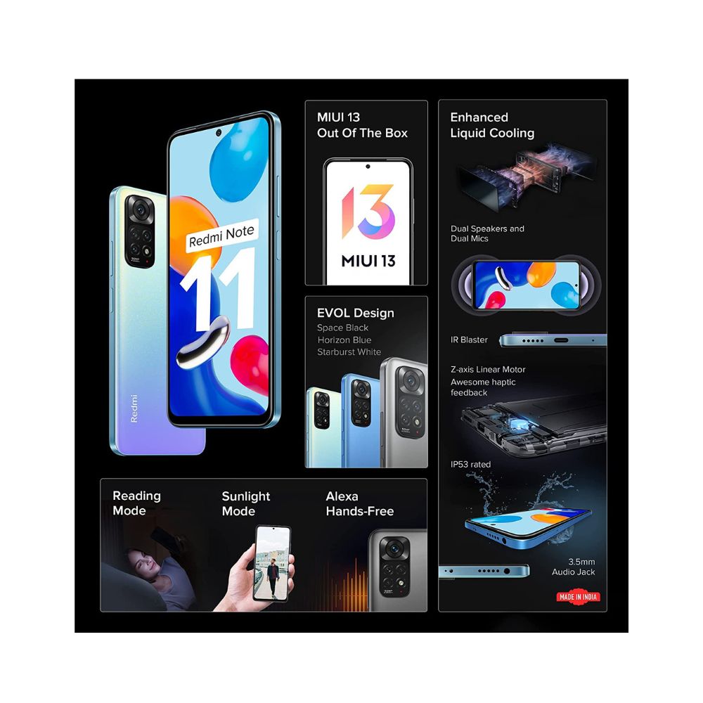 Redmi Note 11 (Starburst White, 4GB RAM, 64GB Storage)
