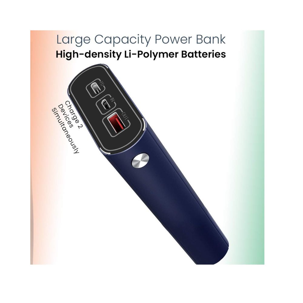 PTron 20000 mAh Lithium_Polymer Dynamo Zip Power Bank with 18 Watt Fast Charging, Blue
