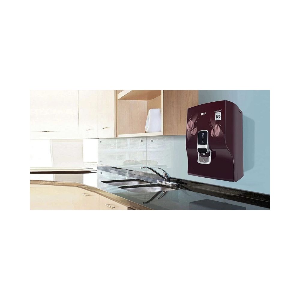 LG WW174NPC 8 L RO + UV + MB Water Purifier  (Crimson Red with Leaf Pattern)