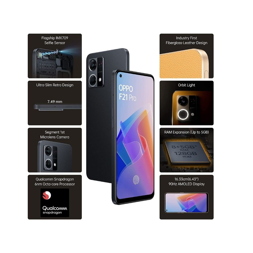 Oppo F21 Pro (Cosmic Black, 8GB RAM, 128 Storage)