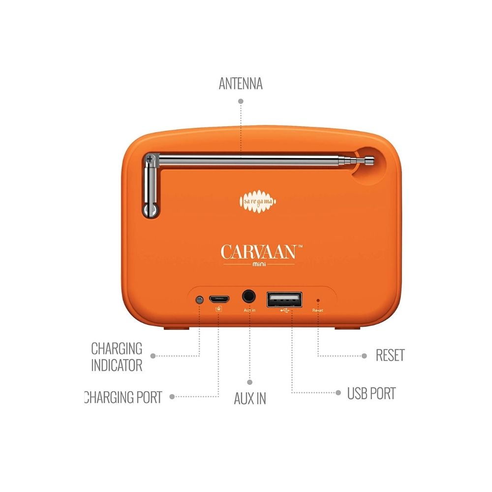 Saregama Carvaan Mini 2.0 Bhakti- Music Player with Bluetooth (Orange)