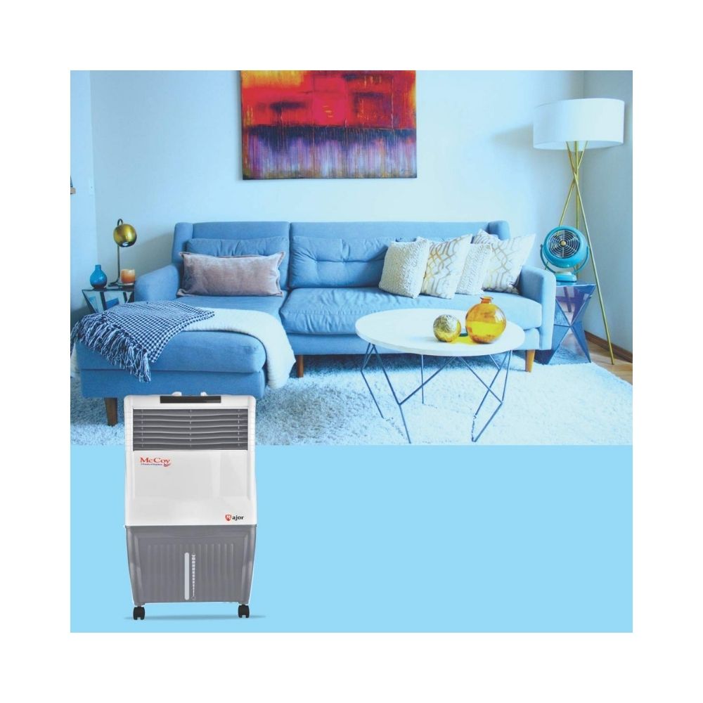 McCoy MAJOR 34L 34 Ltrs Honey Comb Air Cooler without Remote Control (White/Grey)