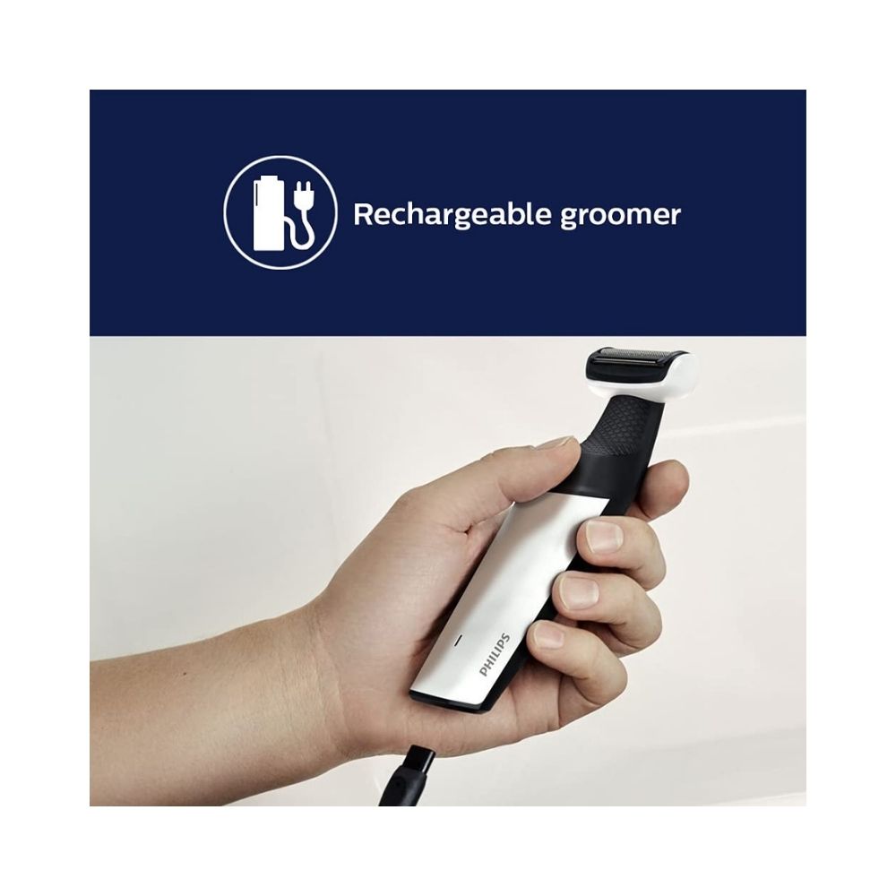 PHILIPS Body Groomer BG3005/15 Runtime: 40 min Body Groomer for Men (White, Black)