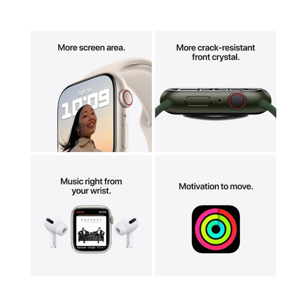 Apple Watch Series 7 GPS + Cellular, MKHY3HN/A 41 mm Stainless Steel Case  (Gold Strap, Regular)