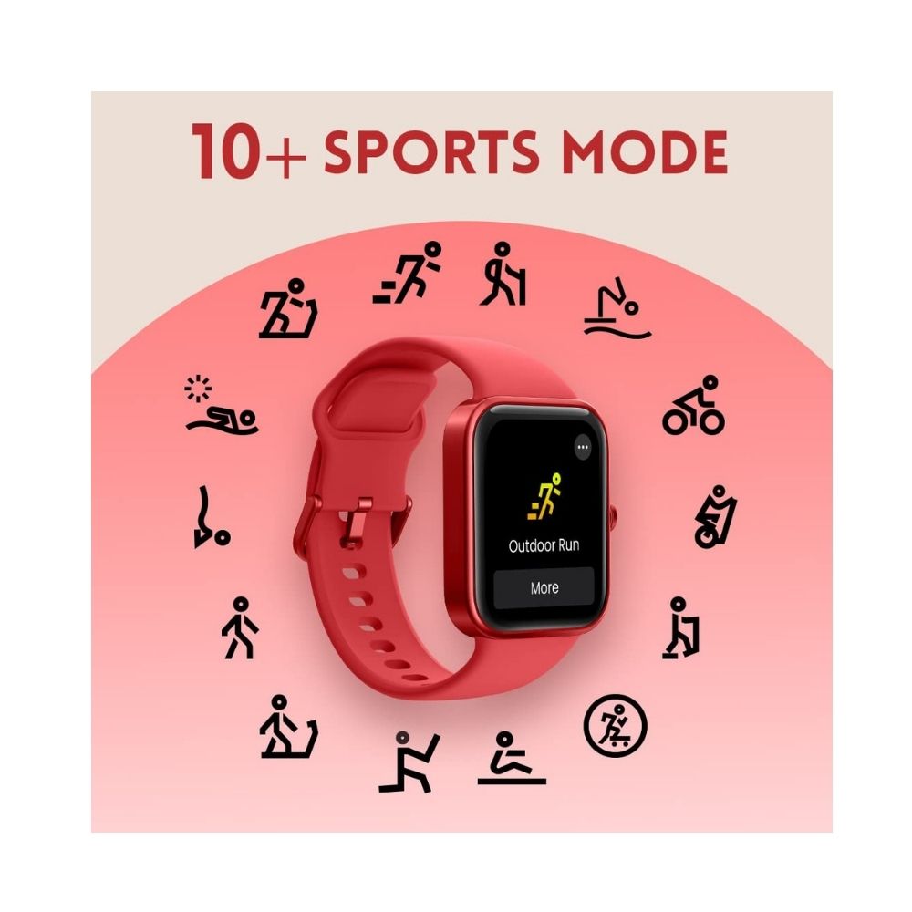 Fastrack Reflex VOX Smartwatch with Alexa Built-in,1.69 ,Life-38072AP01 (Carbon Red)