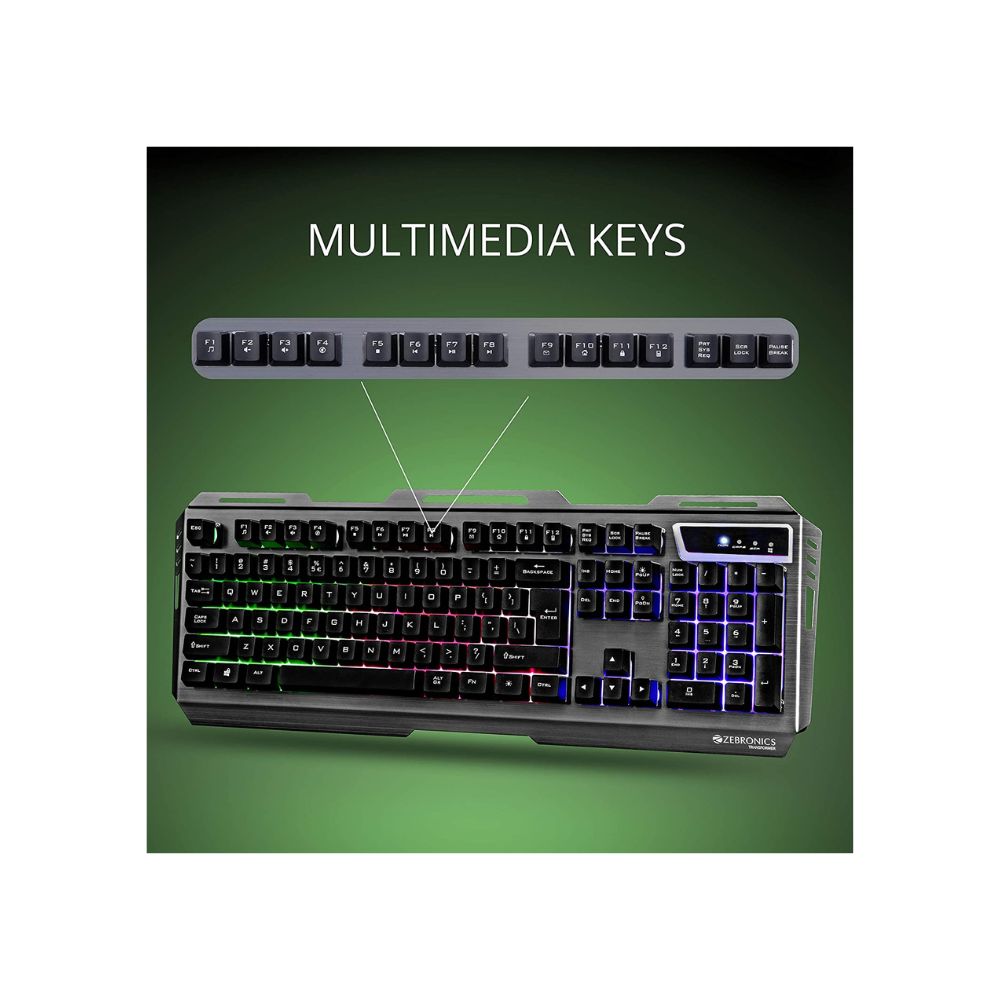 Zebronics Zeb-Transformer-k USB Gaming Keyboard with Multicolor LED Effect