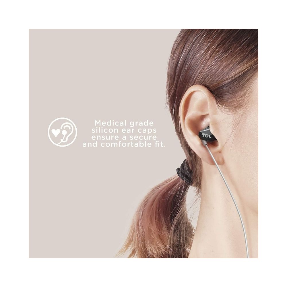 TCL Socl 100 Wired in Ear Headphone with Mic (Phantom Black )