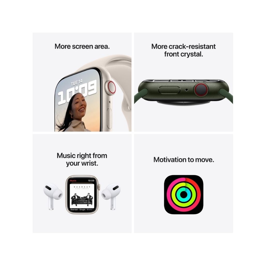 Apple Watch Series 7 GPS + Cellular, MKJ03HN/A 41 mm Stainless Steel Case  (Gold Strap, Regular)