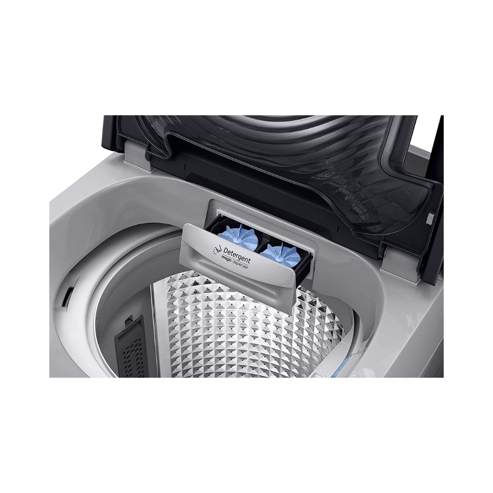 Samsung 6.5 Kg Inverter 5 star Fully-Automatic Top Loading Washing Machine (WA65N4561SS/TL, Imperial Silver, Wobble Technology)