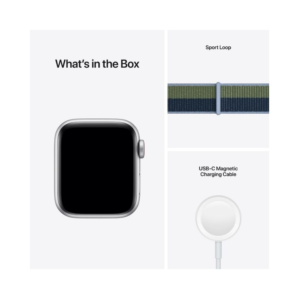 Apple Watch MKQW3HN/A  Aluminium Case  (Silver Strap, Regular)