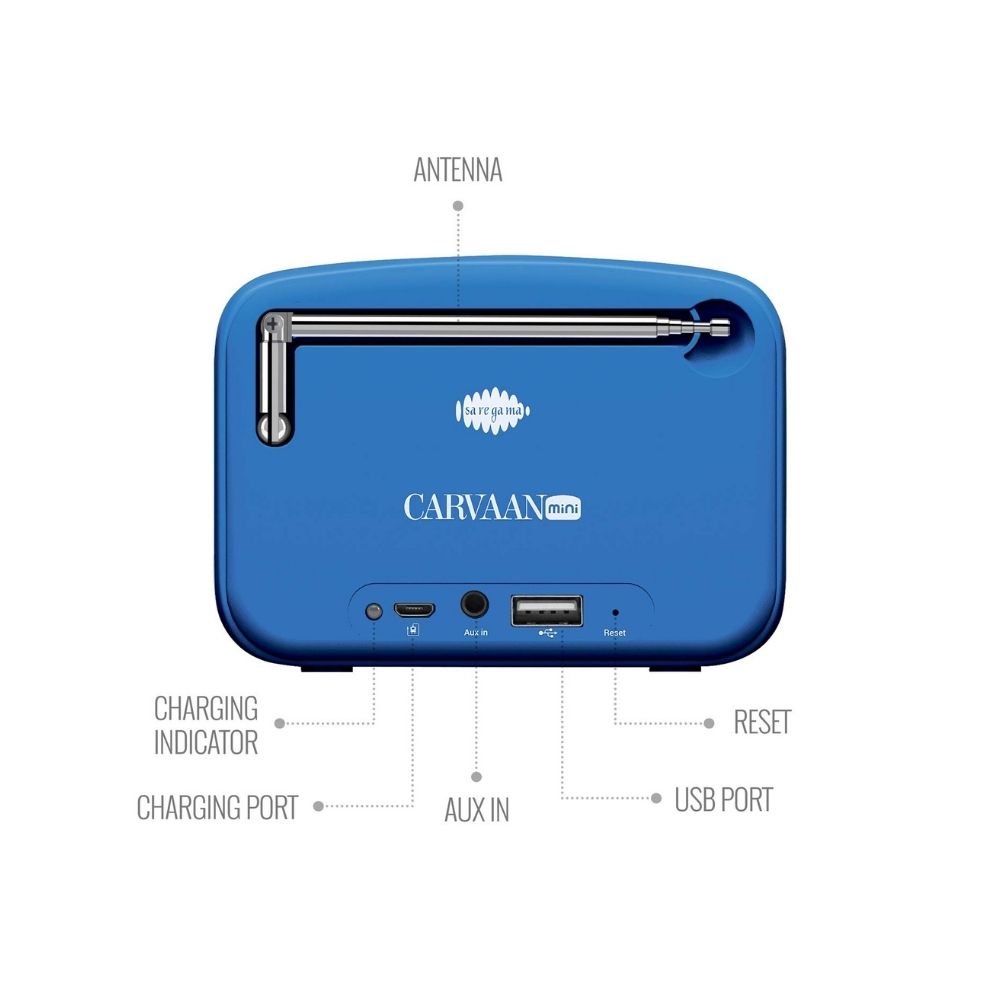 Saregama Carvaan Mini Hindi 2.0- Music Player with Bluetooth (Skyline Blue)