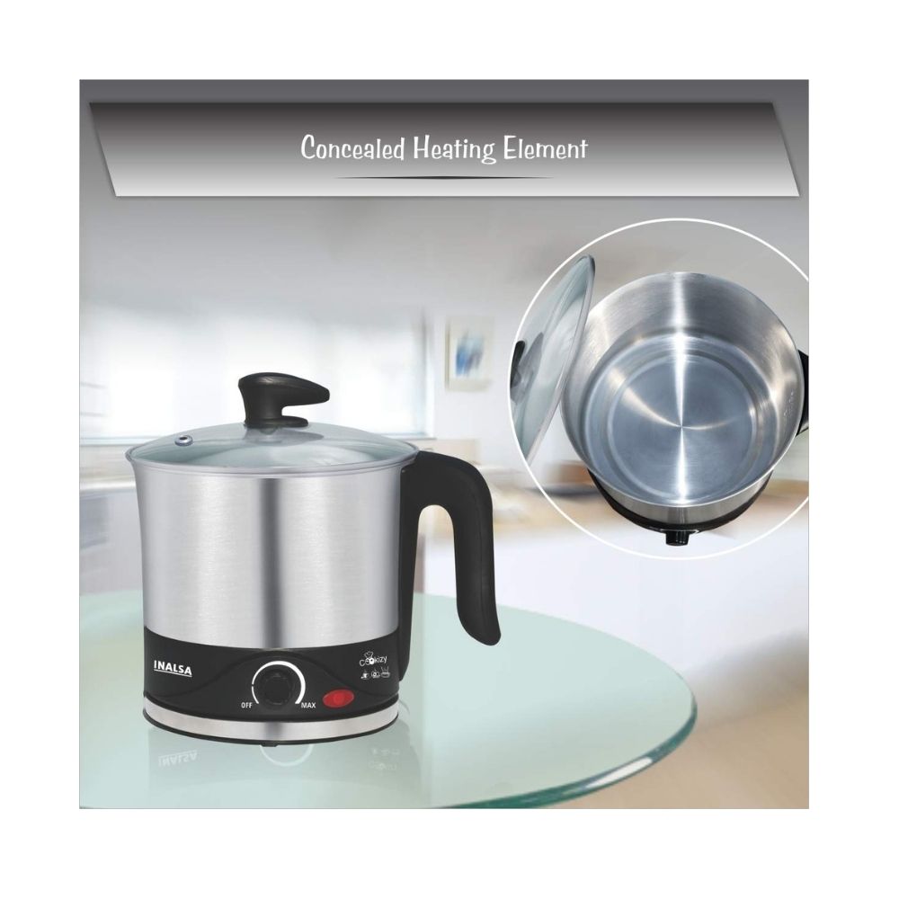 Inalsa Cookizy 1.5-Litre Kettle (Black/Grey)