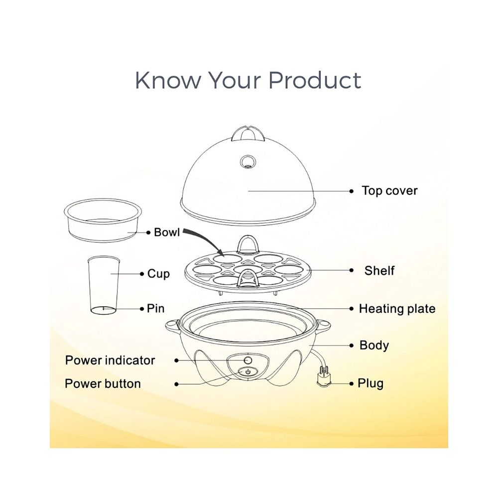 Kent 16053 Egg Boiler-W 360W | Stainless Steel Heating Plate