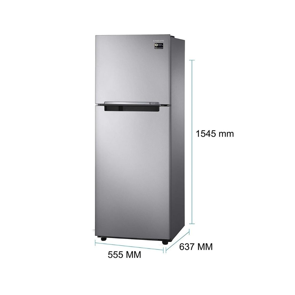 Samsung 253 L 2 Star Inverter Frost-Free Double Door Refrigerator (RT28A3032GS/HL, Gray Silver)
