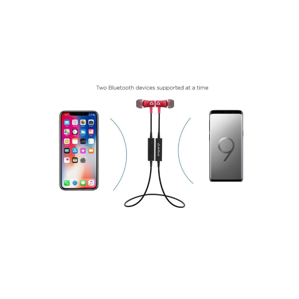 Stuffcool Dizzy Magnetic Wireless Bluetooth 4.1 in-Ear Headphone/Earphone with Mic and Controller - Red