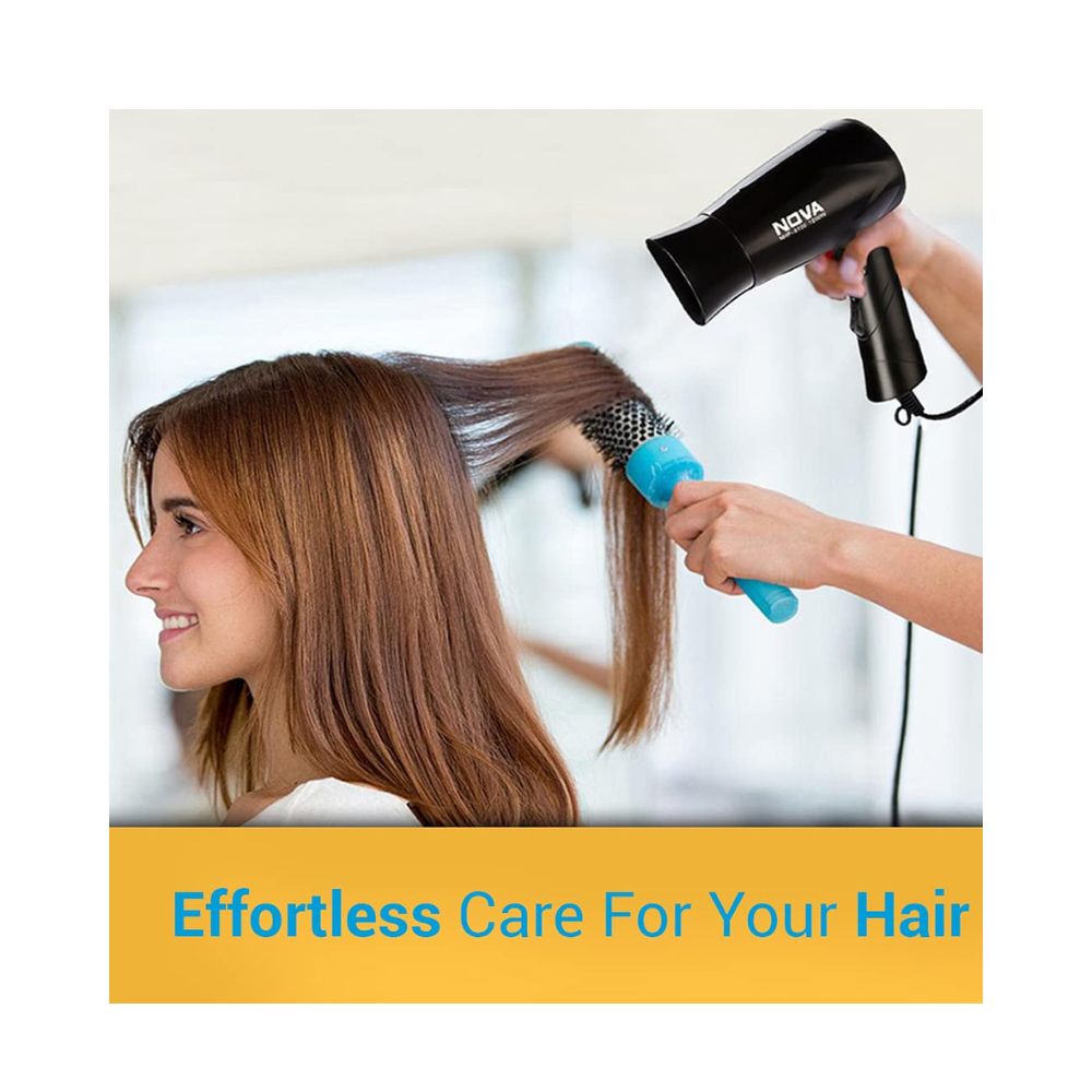 Nova NHP 8100 Silky Shine 1200 Watts Hot and Cold Foldable Hair Dryer- Black