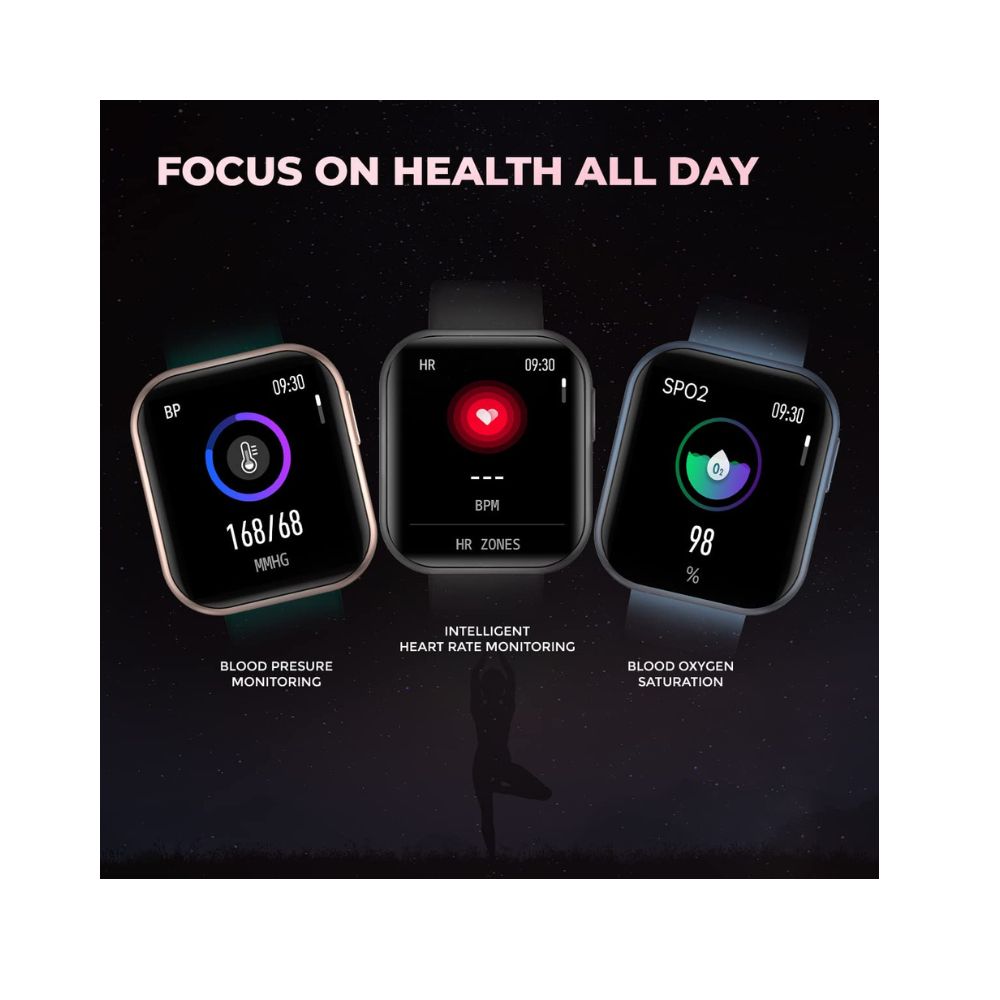 Just Corseca SNUGAR Calling smartwatch with SpO2, 1.69 Inch Full Touch Screen (Gold)