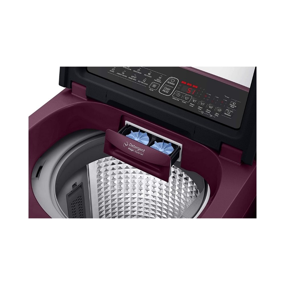 Samsung 7.0 Kg Inverter 5 star Fully-Automatic Top Loading Washing Machine (WA70N4261FF/TL, Plum, Wobble Technology)