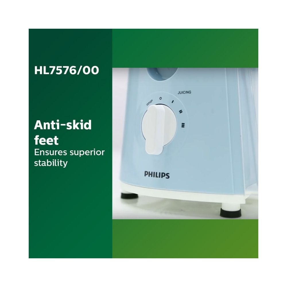 PHILIPS HL7576/00 Daily Collection 600 W Juicer Mixer Grinder (3 Jars, Celestial Blue & Bright White)