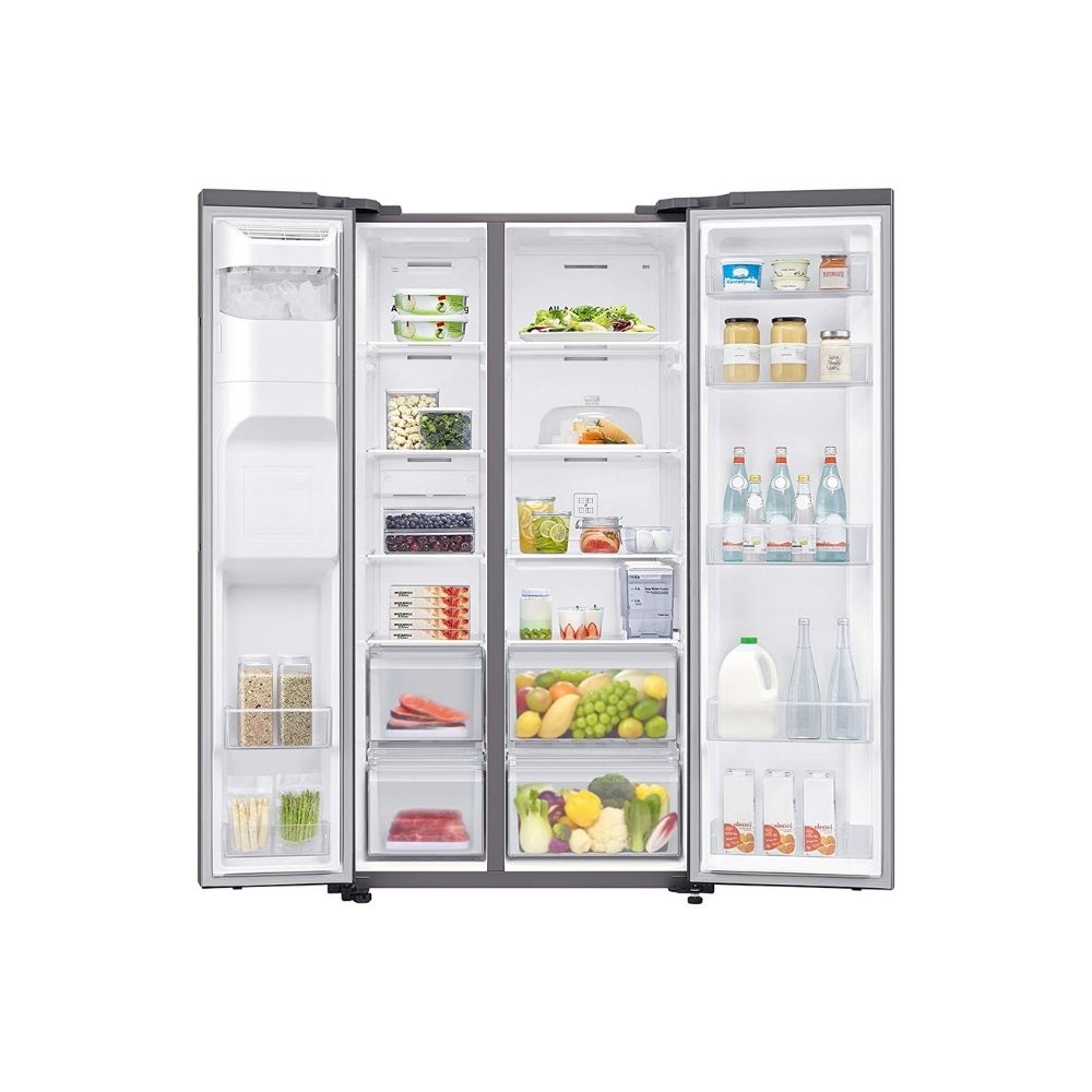 Samsung 676 L Side by Side Refrigerator (RS74R5101SL, Silver)