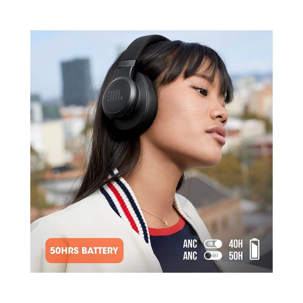 JBL Live 660NC Wireless Headphone with Noise Cancellation, Black