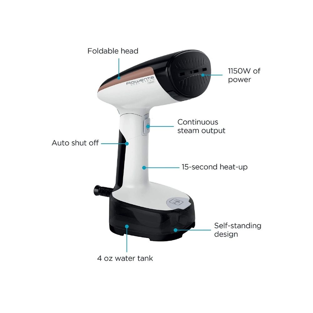 Rowenta ACCESS'STEAM Pocket Foldable and Fastest Heatup Compact Travel Steamer, White