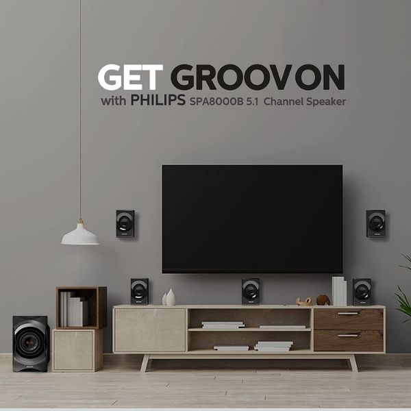 Philips SPA8000B/94 120 W Bluetooth Home Theatre  (Black, 5.1 Channel)