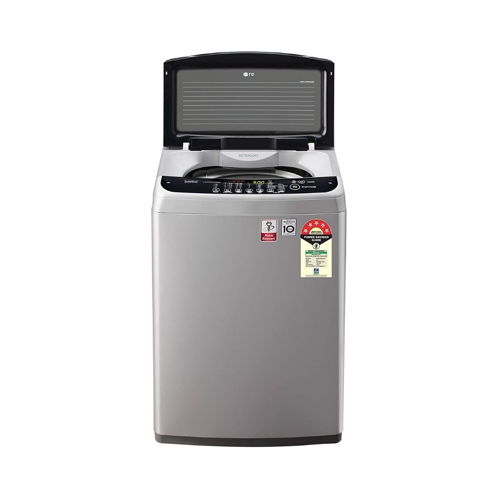 LG 9.0 Kg 5 Star Smart Inverter Fully-Automatic Top Loading Washing Machine (T90SJSF1Z, Middle Free Silver, Jet Spray+)