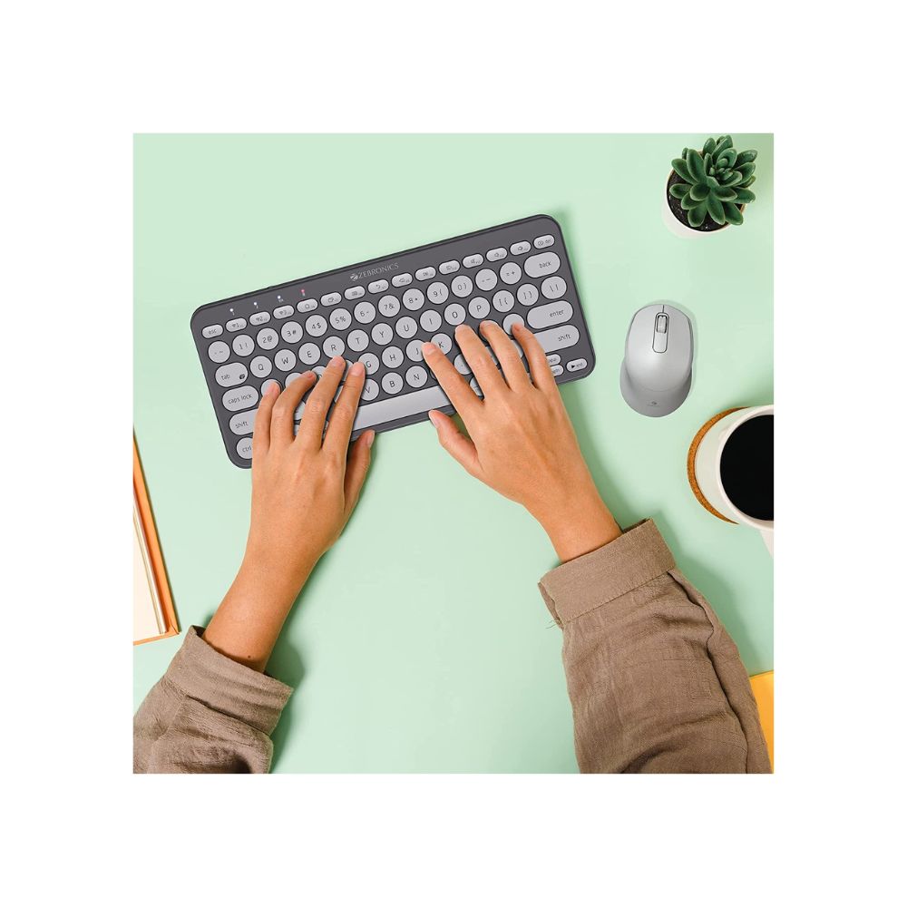 Zebronics zeb-k5000mw wireless multi-device bt keyboard for mac,windows,android,ios,(space grey)