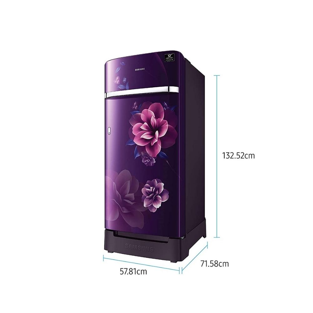 Samsung 198 L 3 Star Inverter Direct-Cool Single Door Refrigerator (RR21T2H2YCR/HL, Camellia Blue)