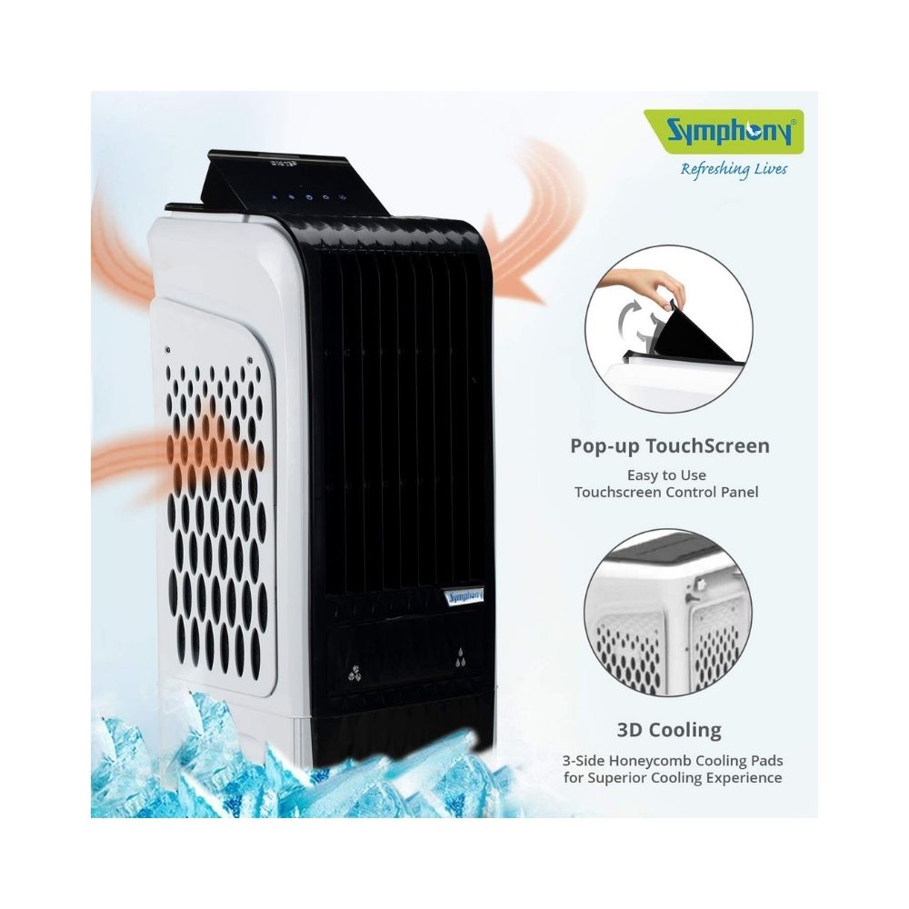 Symphony Diet 3D - 40i Tower Air Cooler - 40-litres, White & Black