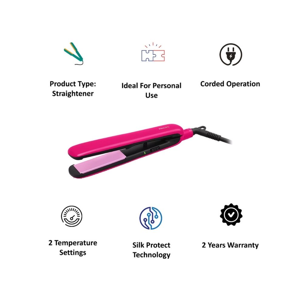Philips BHS393/00 Hair Straightener (Pink)